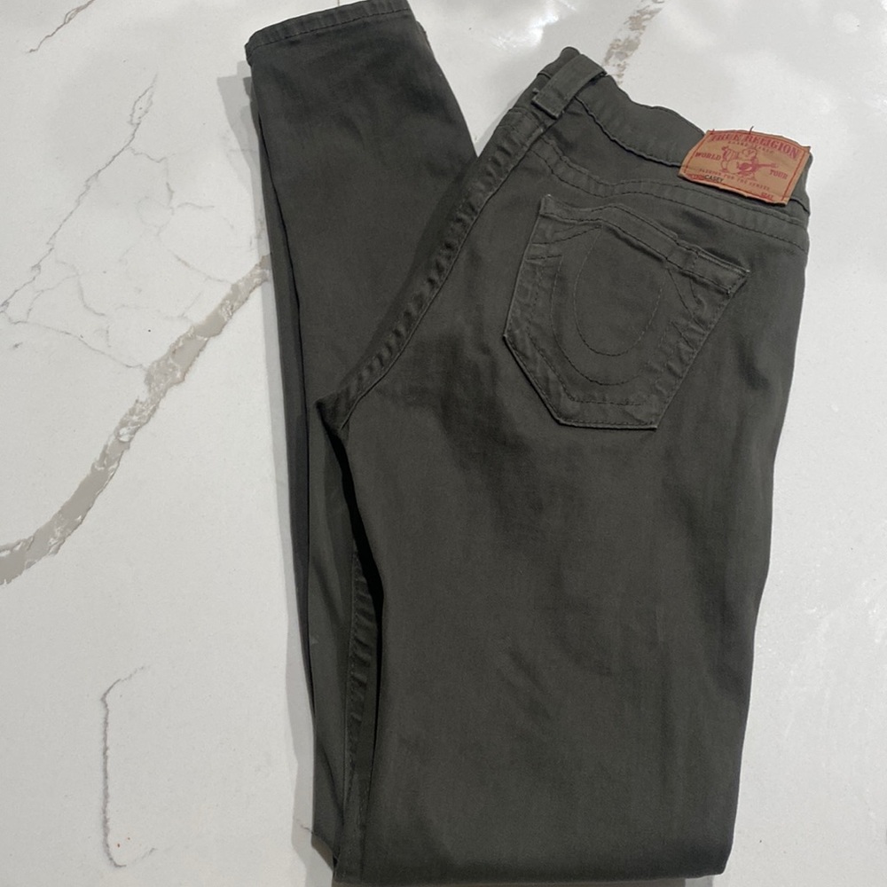 TRUE RELIGION SKINNY OLIVE JEANS